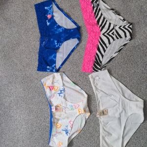4 pairs PINK by Victoria's Secret extra low rise hipster size Large